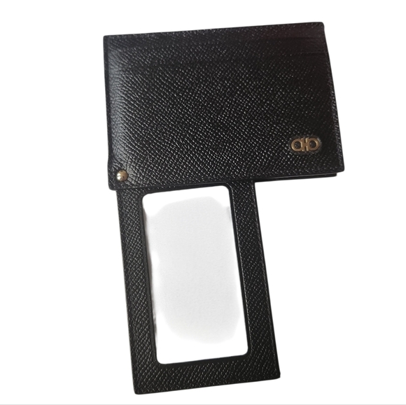 FERREGAMO Double Gancini Revival Leather Wallet Card Case - Picture 3 of 6